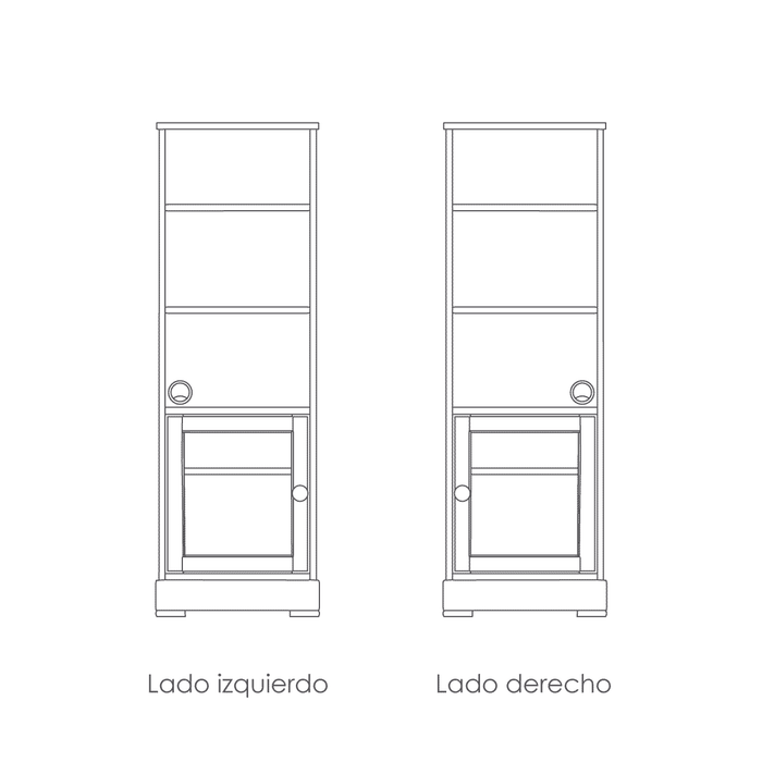 Librero Vera con puerta Cristal