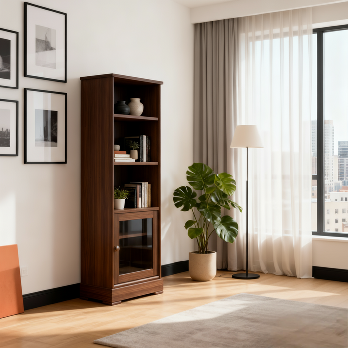 Librero Vera con puerta Cristal